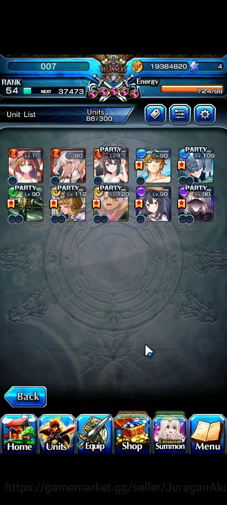 Grand Summoners Accounts Starter Global|Rank 54|10 4