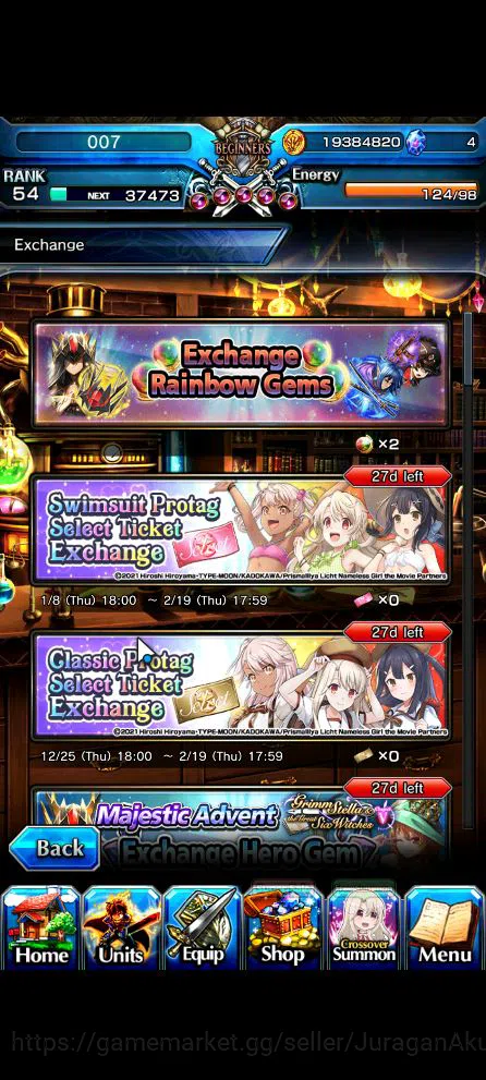 Grand Summoners Accounts Starter Global|Rank 54|10 9