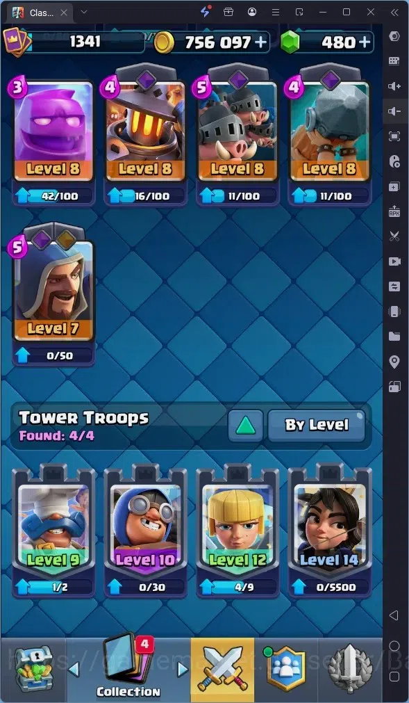 Clash Royale Accounts High-End Global |CL 1341|KTL 14|Trophy 10096|1 MAX|8 CHamp|4 Hero|8 Evo|Arena 25|756k Gold|480 11