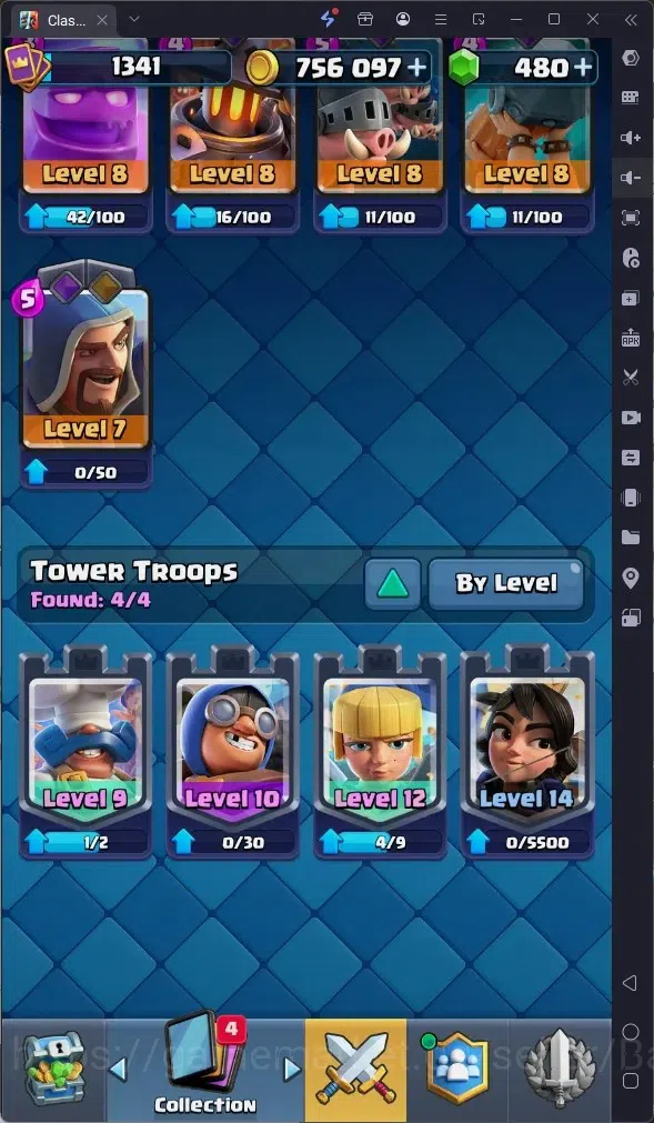 Clash Royale Accounts High-End Global |CL 1341|KTL 14|Trophy 10096|1 MAX|8 CHamp|4 Hero|8 Evo|Arena 25|756k Gold|480 12