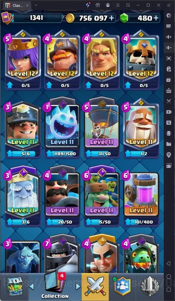 Clash Royale Accounts High-End Global |CL 1341|KTL 14|Trophy 10096|1 MAX|8 CHamp|4 Hero|8 Evo|Arena 25|756k Gold|480 3