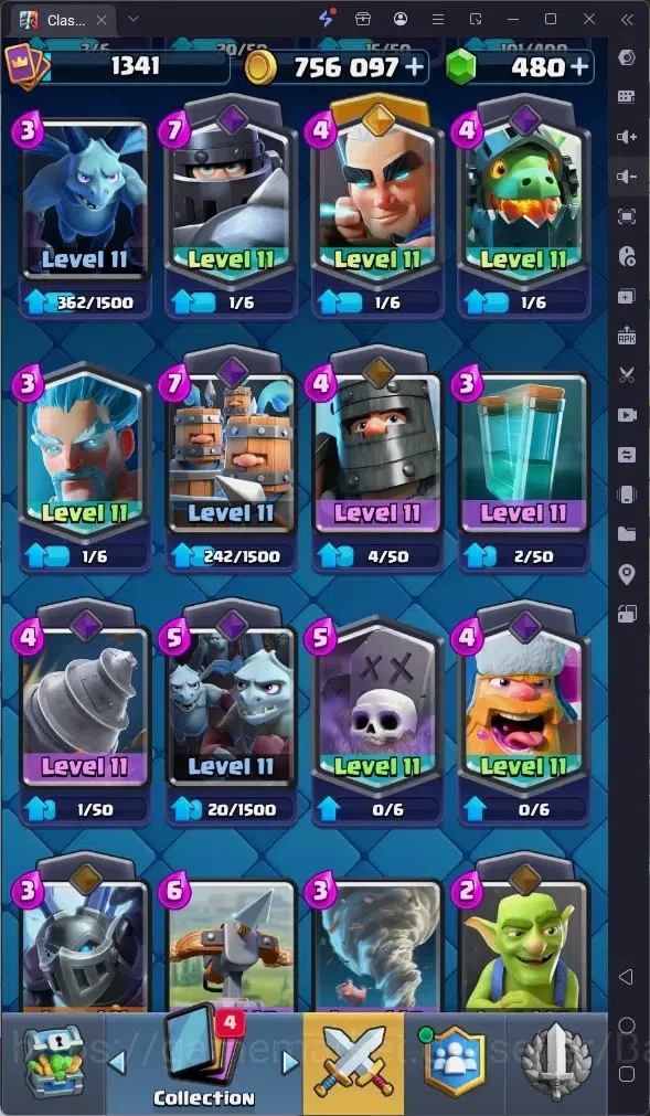 Clash Royale Accounts High-End Global |CL 1341|KTL 14|Trophy 10096|1 MAX|8 CHamp|4 Hero|8 Evo|Arena 25|756k Gold|480 4