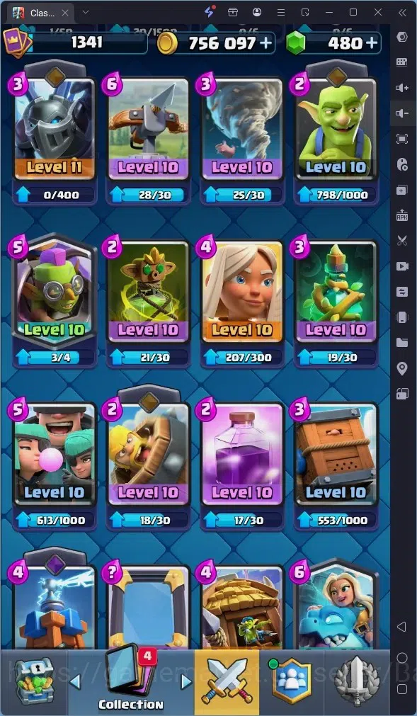Clash Royale Accounts High-End Global |CL 1341|KTL 14|Trophy 10096|1 MAX|8 CHamp|4 Hero|8 Evo|Arena 25|756k Gold|480 5