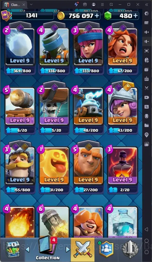 Clash Royale Accounts High-End Global |CL 1341|KTL 14|Trophy 10096|1 MAX|8 CHamp|4 Hero|8 Evo|Arena 25|756k Gold|480 9
