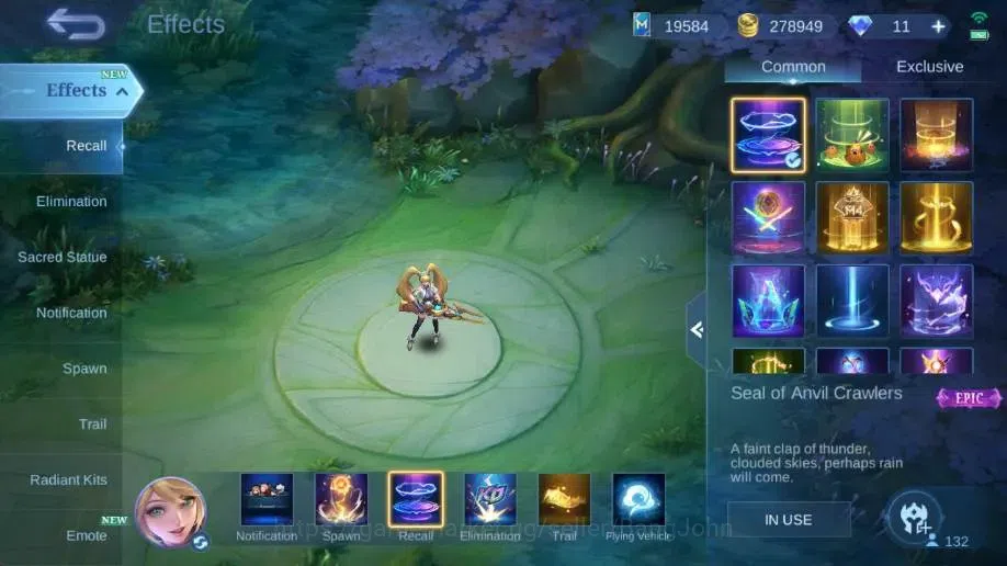 Mobile Legends: Bang Bang Accounts Global|Hero 132 Skin 361|Exalted|Legend Miya+Franc image 6