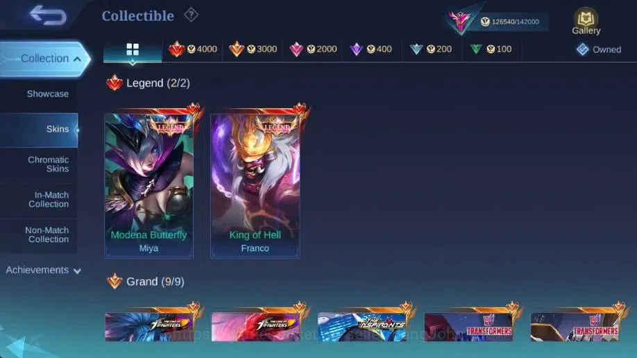 Mobile Legends: Bang Bang Accounts Global|Hero 132 Skin 361|Exalted|Legend Miya+Franc image 8