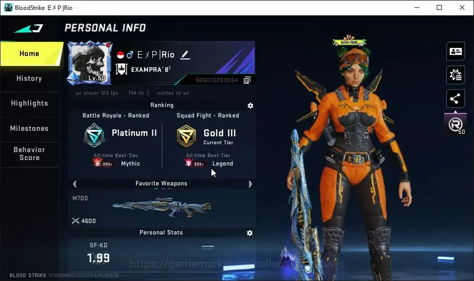Blood Strike Accounts ASIA|ETERNAL M700-Retribution Lv2|13 ULTRA[NACHO,R image 2