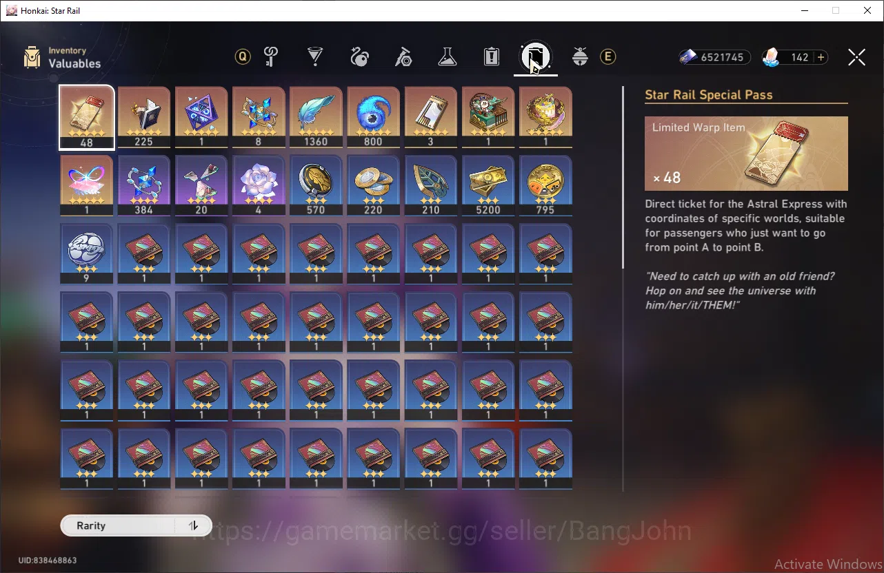 Honkai Star Rail Accounts ASIA | TL 70 |Golden ticket 48| Castorice, Phainon image 11