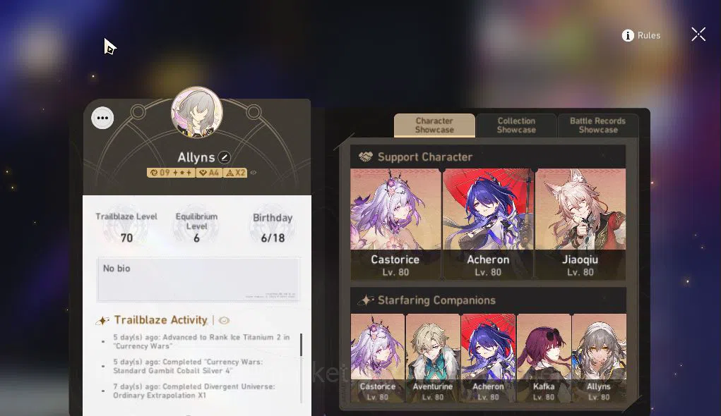Honkai Star Rail Accounts Asia |TL 70|9,9K SJ+17 SRSP|9 Limited|Firefly+Sign image 11
