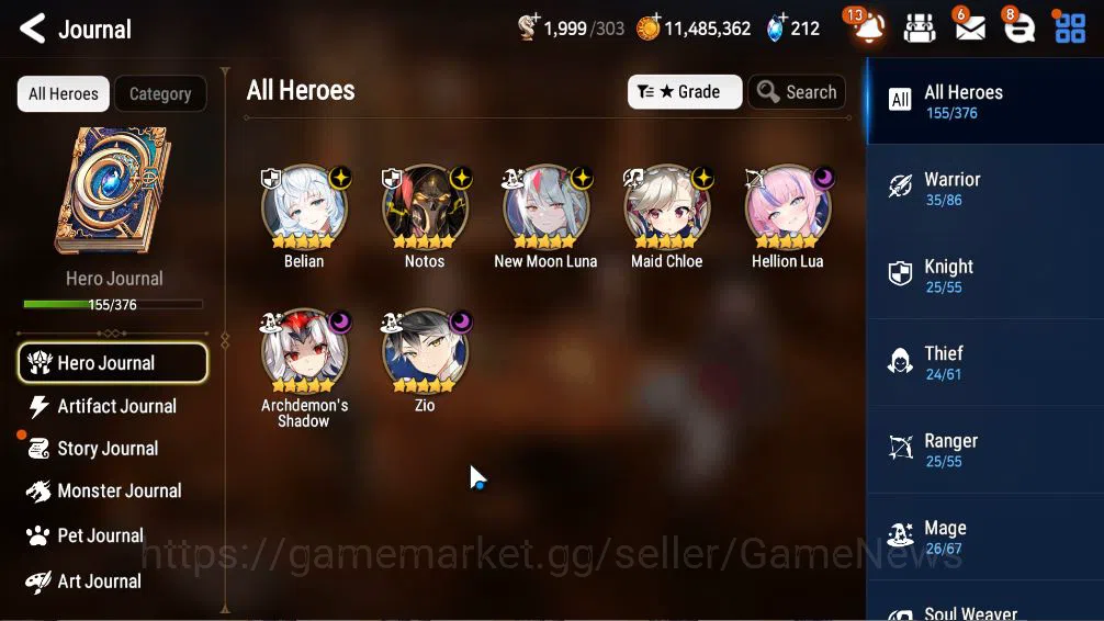 Epic Seven Accounts ASIA Verif|7 ML(Notos,NM Luna,Zio,Belian, etc)+Wuk image 16