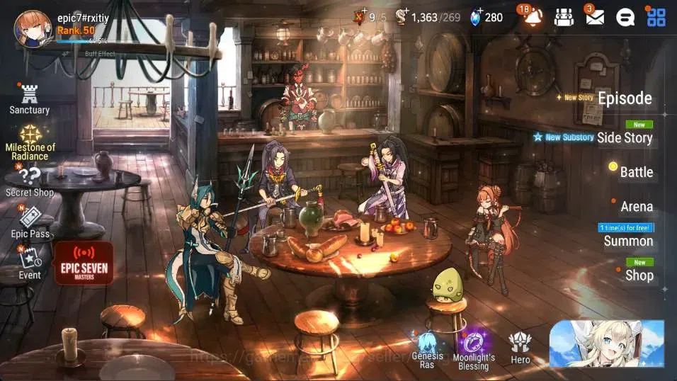 Epic Seven Accounts Global Unverif|New Era|6 ML[Empyrean Ilynav,NC Lan image 1