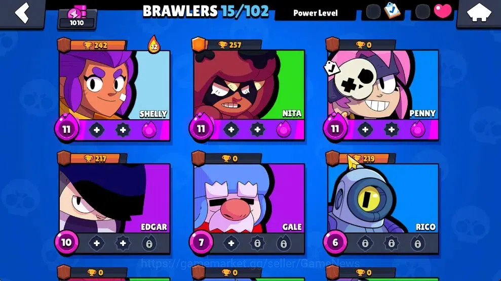 Brawl Stars Accounts 1010 Trophy|15 Brawlers 3 Max Lv [Penny,Nita,Shell image 4