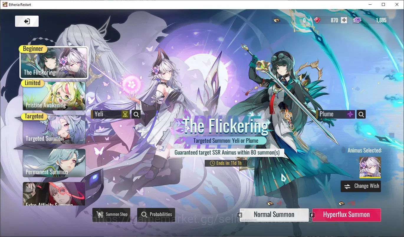 Etheria: Restart Accounts Mid‑Tier EU-S22|Lvl 26|14 SSR|Kloss,Plume,Areal,Xuan Li,Lingluo,Fuqiu,Celince,Lian,Xuan 19