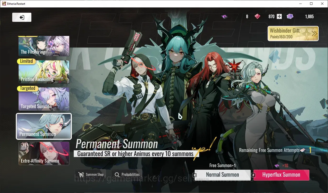 Etheria: Restart Accounts Mid‑Tier EU-S22|Lvl 26|14 SSR|Kloss,Plume,Areal,Xuan Li,Lingluo,Fuqiu,Celince,Lian,Xuan 20