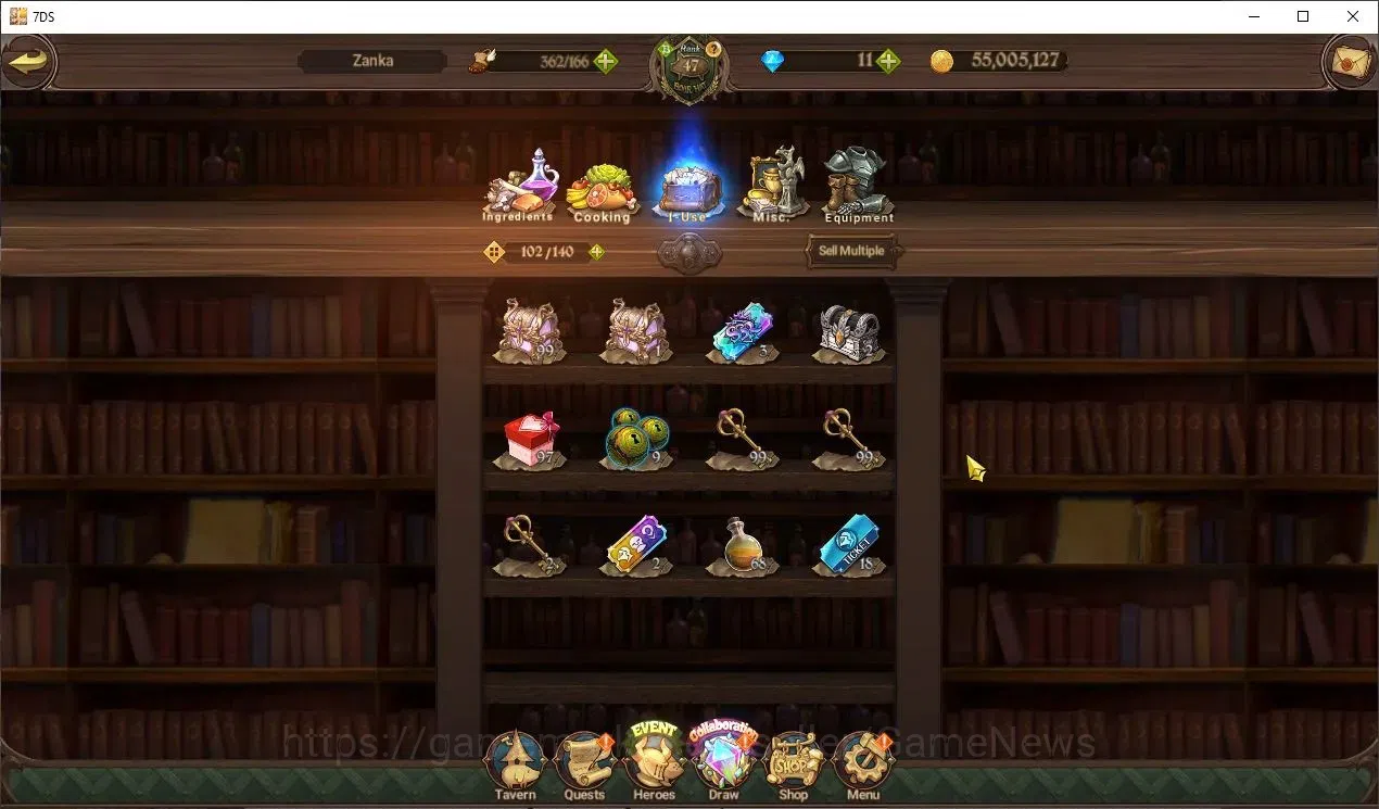 The Seven Deadly Sins: Grand Cross Accounts Endgame Global|2M CC|217 LS|1 LR+5 UR+FullColab 15
