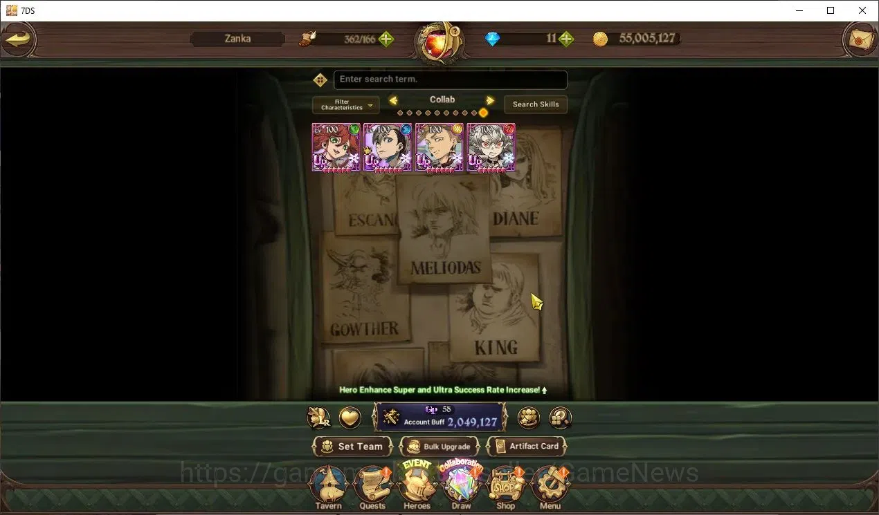 The Seven Deadly Sins: Grand Cross Accounts Endgame Global|2M CC|217 LS|1 LR+5 UR+FullColab 5