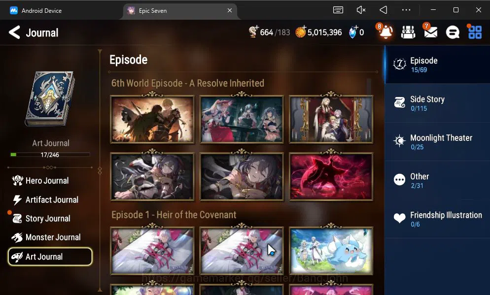 Epic Seven Accounts GLOBAL UNVERIF|New Era+MoR Lv6|2 ML(BArunka,Urban  image 17