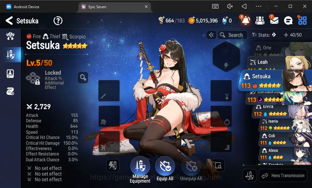 Epic Seven Accounts GLOBAL UNVERIF|New Era+MoR Lv6|2 ML(BArunka,Urban  image 2