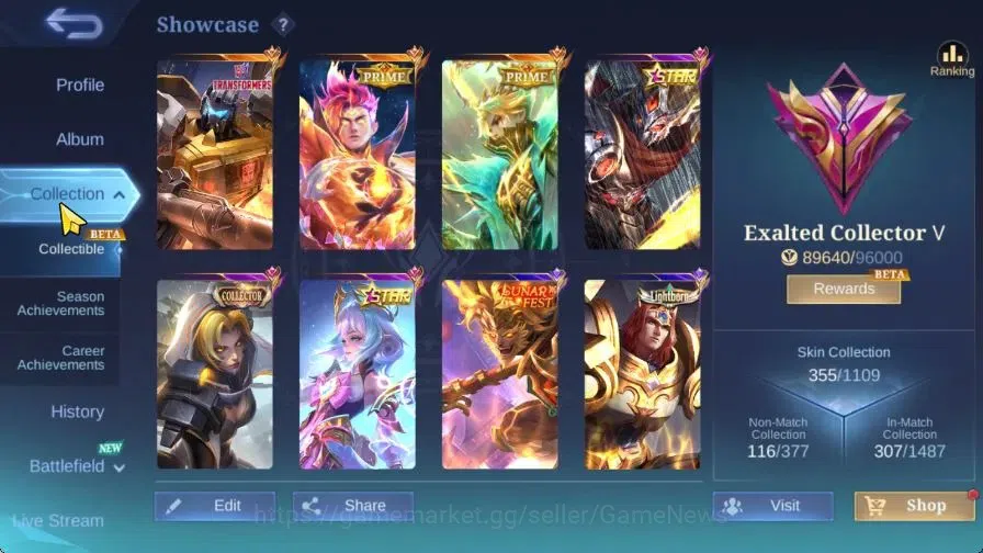 Mobile Legends: Bang Bang Accounts Hero 132|Skin 355|High Immo 123|Prime[Claude,Grang image 4