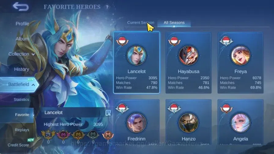 Mobile Legends: Bang Bang Accounts Hero 132|Skin 355|High Immo 123|Prime[Claude,Grang image 6