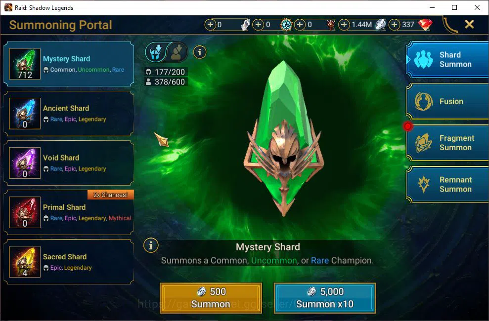 Raid: Shadow Legends Accounts Mid-Game Lv30 1M Power| 1 Mythic (SSGalathir)+8 Legendary 12