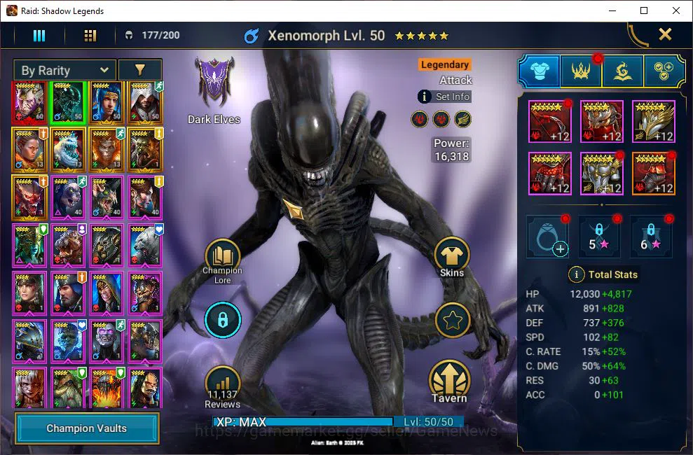 Raid: Shadow Legends Accounts Mid-Game Lv30 1M Power| 1 Mythic (SSGalathir)+8 Legendary 4