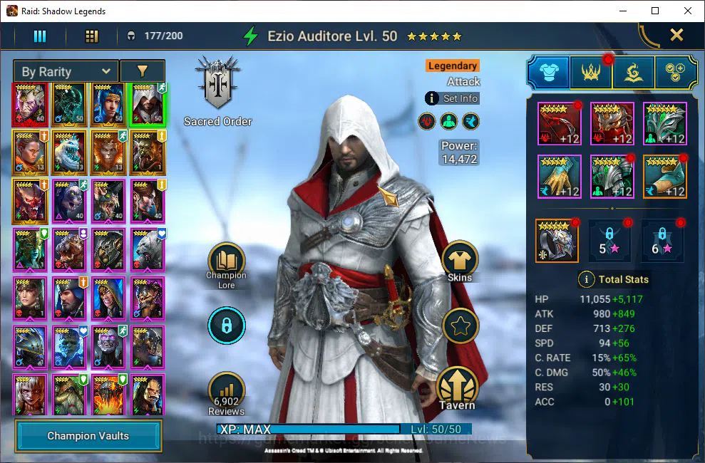 Raid: Shadow Legends Accounts Mid-Game Lv30 1M Power| 1 Mythic (SSGalathir)+8 Legendary 6