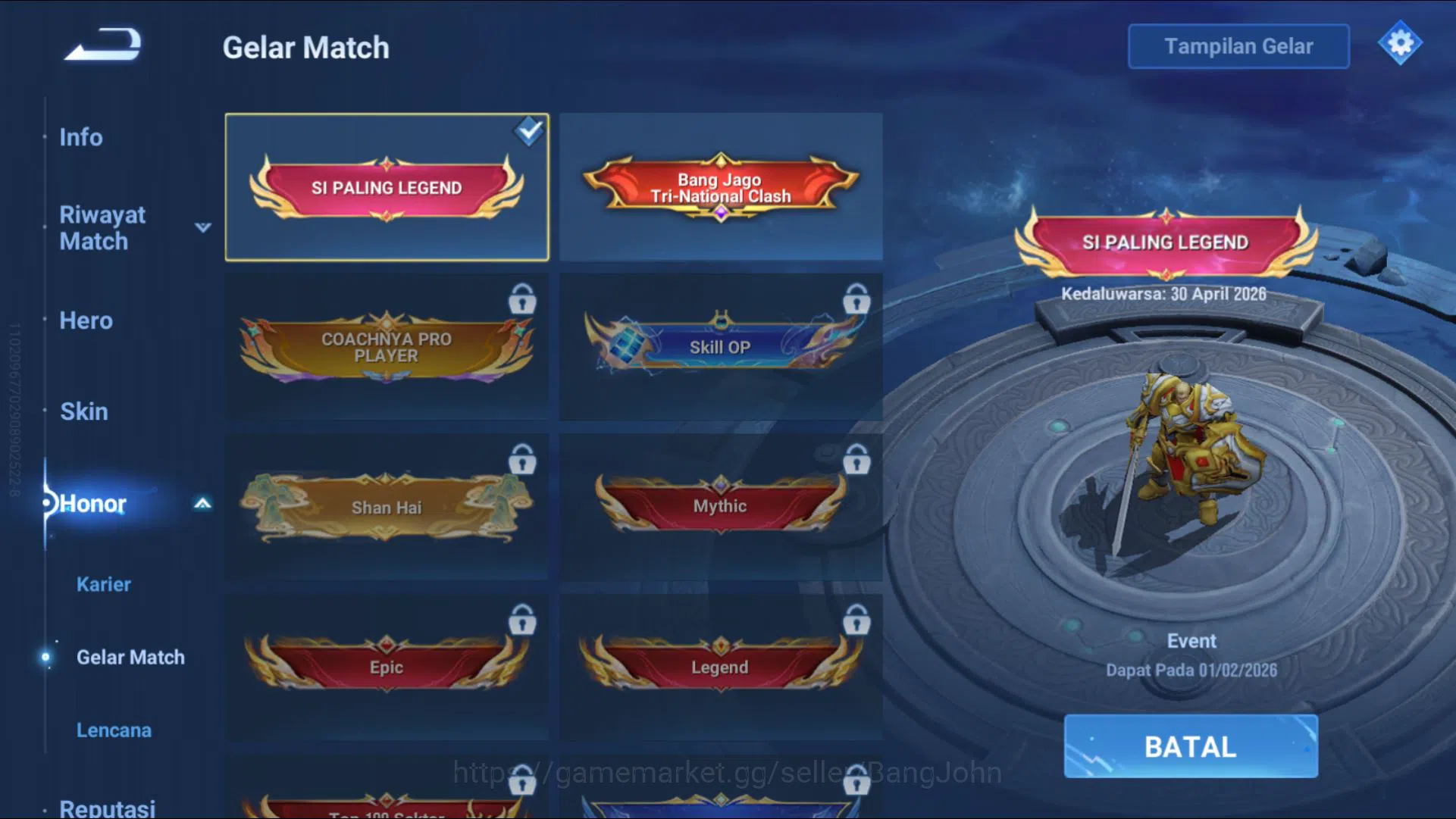 Honor of Kings Accounts [GLOBAL] 86 Hero | 90 Skin | Jungle T7 | Blessed N image 11