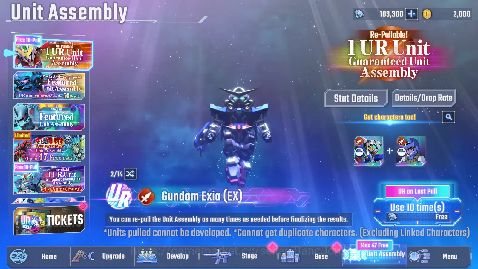SD Gundam G Generation ETERNAL Accounts Global Rank 1 | FreshStory | 100+K Diamond, Selector Banner On, 6Gundam SSR+ 2Supp 6