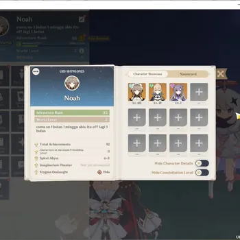 Genshin Impact Accounts Starter ASIA|AR 35|1 Limit [Sandrone]+Jean|1*5 Wp|QA Liyue|Low Explore|Check SS|TakeMail(GI1454Z)
