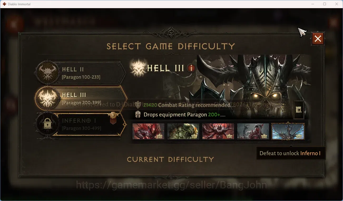 Diablo Immortal Accounts NA - High Heavens CS On | 60 (333) Tempest | CR 30 image 9