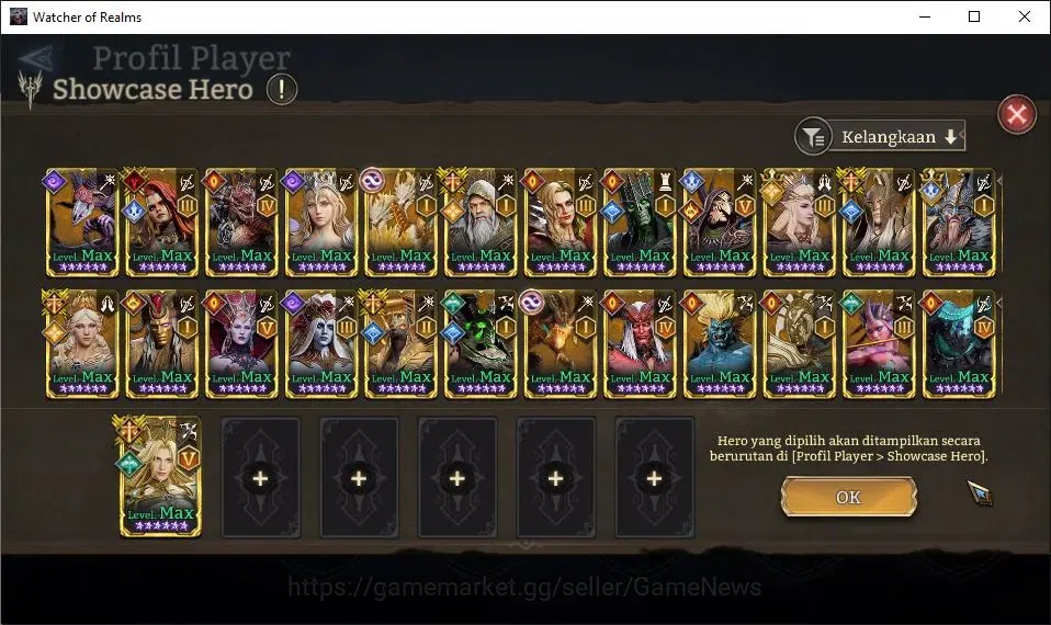 Watcher of Realms Accounts GLOBAL 60x|13M Power|8K Gems+Many Skin|17 Lord[Val image 11