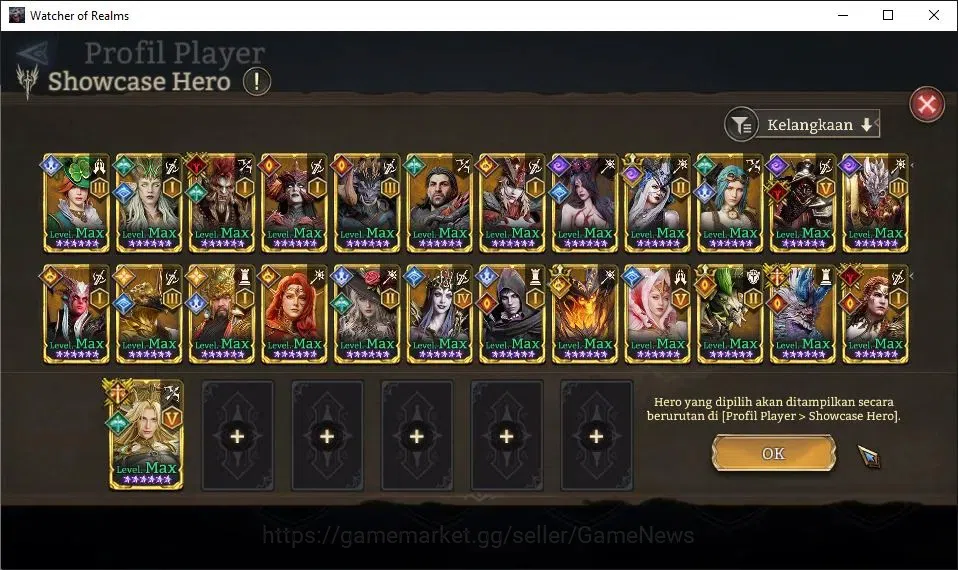 Watcher of Realms Accounts GLOBAL 60x|13M Power|8K Gems+Many Skin|17 Lord[Val image 12