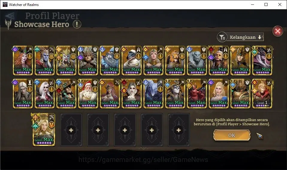 Watcher of Realms Accounts GLOBAL 60x|13M Power|8K Gems+Many Skin|17 Lord[Val image 14