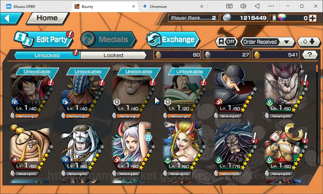One Piece Bounty Rush Accounts Starter Global|4EX|T5Elder Nusjuro,BMO Kaido,BP Kuzan,KS Yamato|Rank2|Bandai|Check(OPBR2252) 9