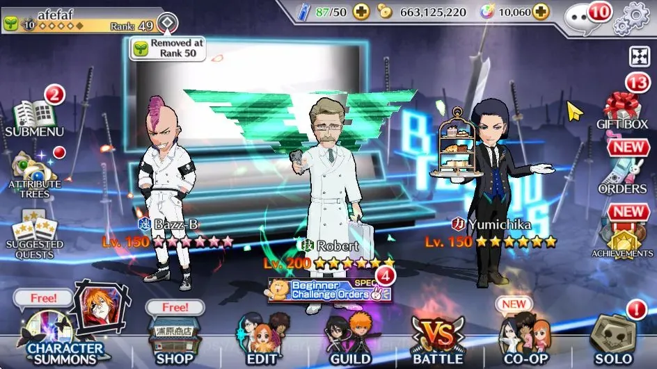 Bleach: Brave Souls Accounts Mid-Tier Global | 22K BP+10K Orb|Mid Story|Robert TYBW24|Bazz-B TYBW|Yumichika TMV|Check SS 1