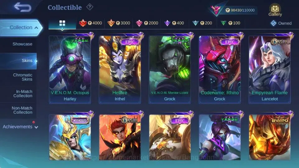Mobile Legends: Bang Bang Accounts Global|Skin 308|Exalted|Aspirant Layla+Angela,PRIM image 12