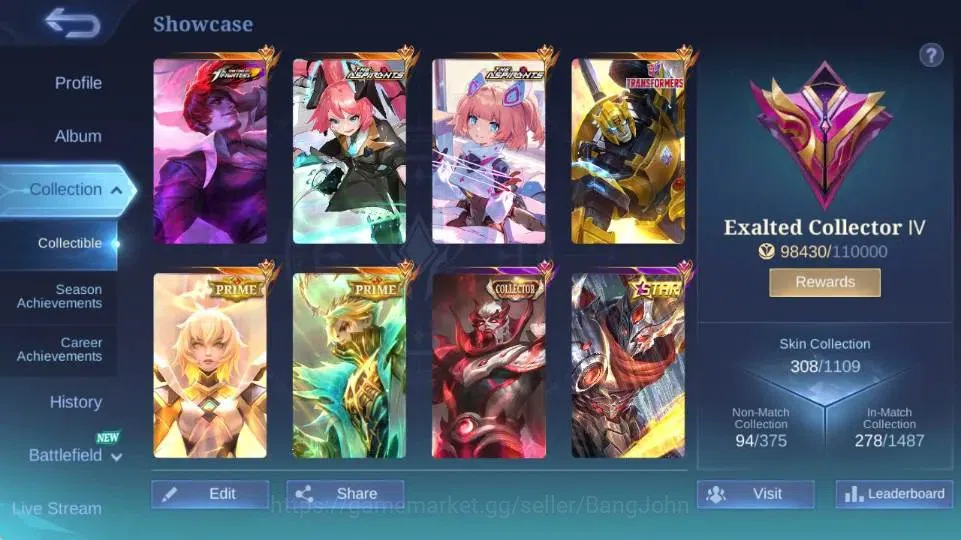 Mobile Legends: Bang Bang Accounts Global|Skin 308|Exalted|Aspirant Layla+Angela,PRIM image 2