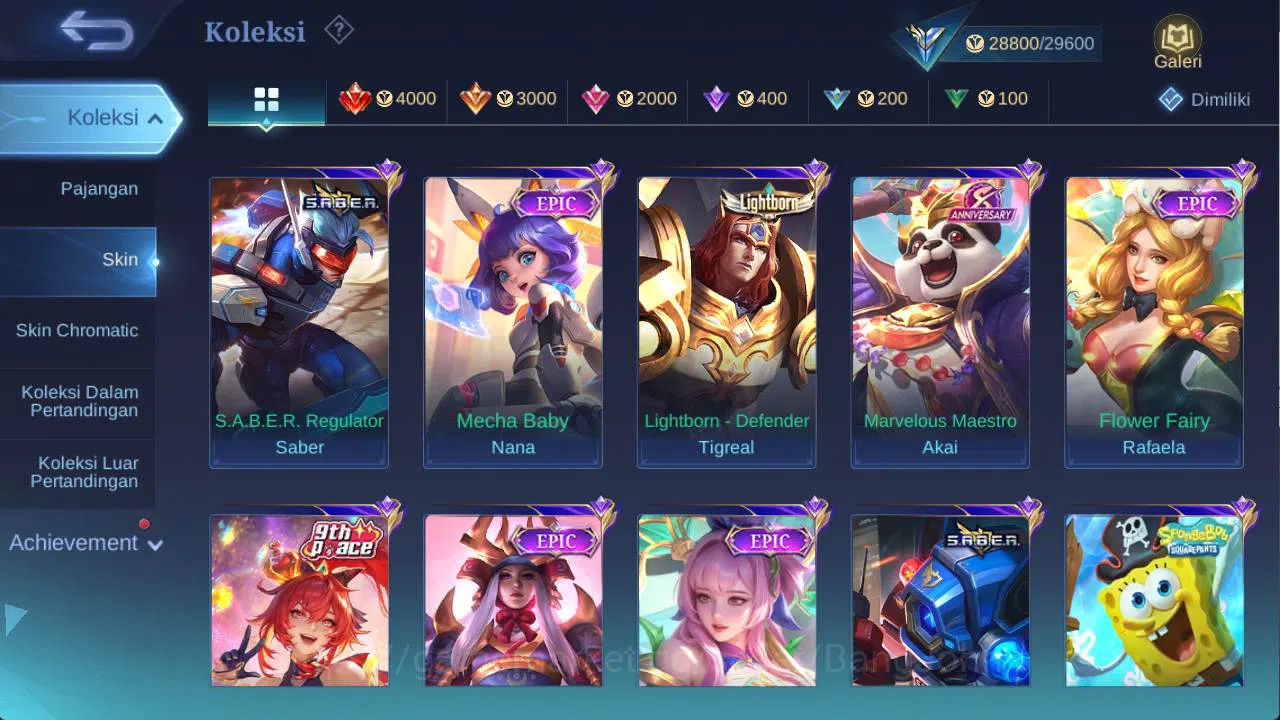 Mobile Legends: Bang Bang Accounts HERO 73, SKIN 126 lB karrie, saber cyclops, venom  image 4