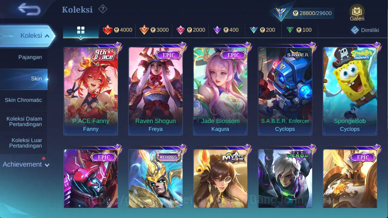 Mobile Legends: Bang Bang Accounts HERO 73, SKIN 126 lB karrie, saber cyclops, venom  image 5