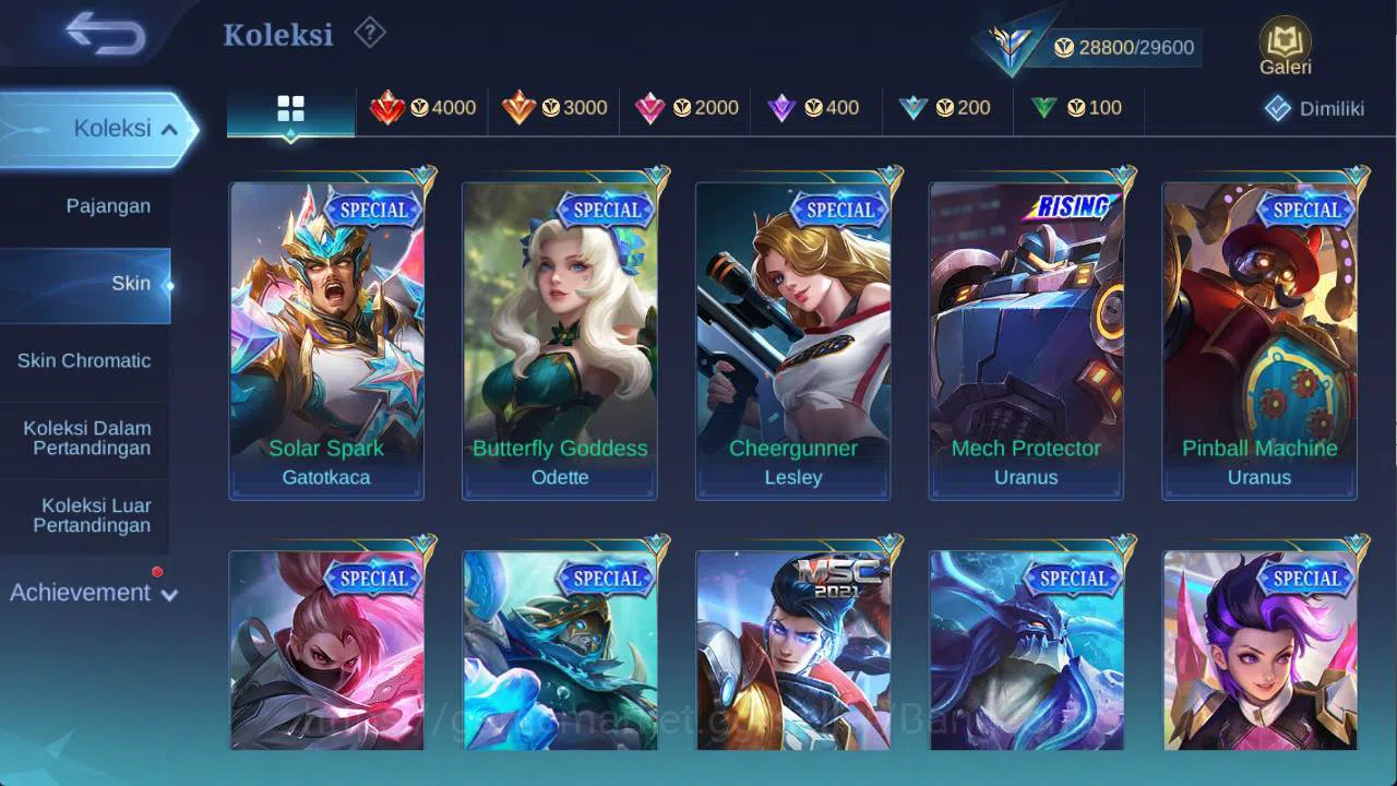 Mobile Legends: Bang Bang Accounts HERO 73, SKIN 126 lB karrie, saber cyclops, venom  image 8
