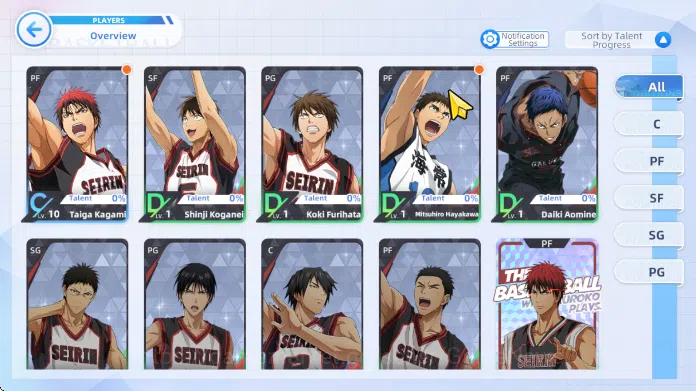Kuroko's Basketball Street Rivals Accounts SEA SV014|Fresh Starter Lv3|Starter Daiki Aomine + 4 Other Character +Some 4