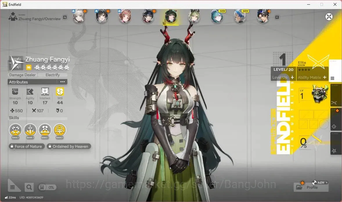 Arknights: Endfield Accounts ASIA |Lv 11|1 Limit (Zhuang Fangyi+Sign)|STD Endmi image 4