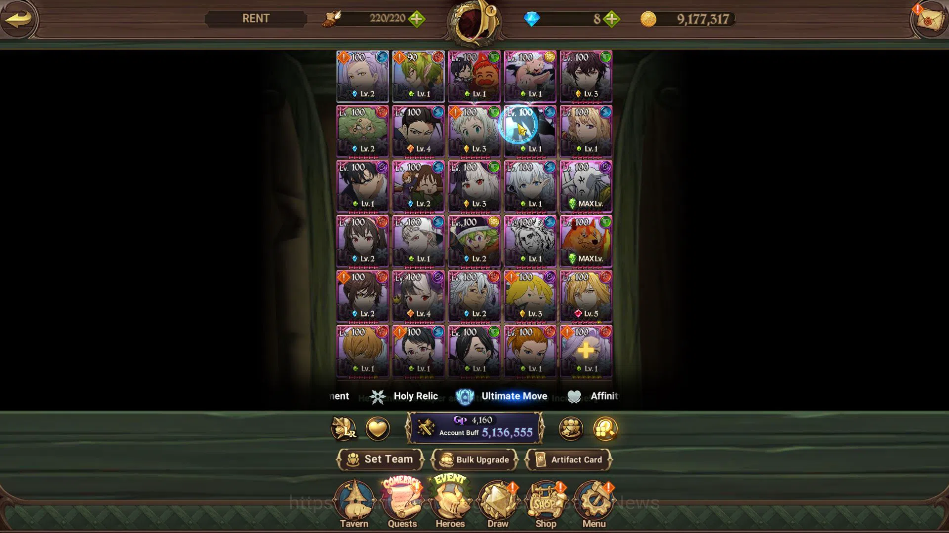 The Seven Deadly Sins: Grand Cross Accounts Midgame Asia|5,1M CC|2 LR+7 UR+ Many 5