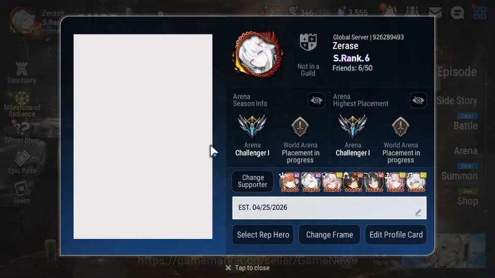 Epic Seven Accounts GLOBAL Unverif|19 ML(Salome,BArunka,LOTScales,NM L image 2