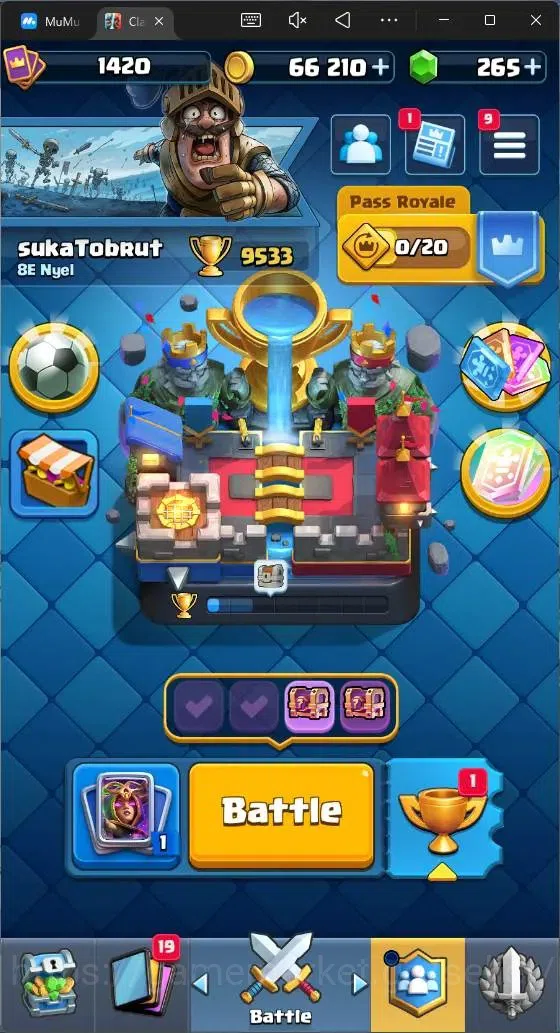Clash Royale Accounts Mobile |CL 1420|KTL 13|Trophy 9533|121 Card|1 Max| image 1