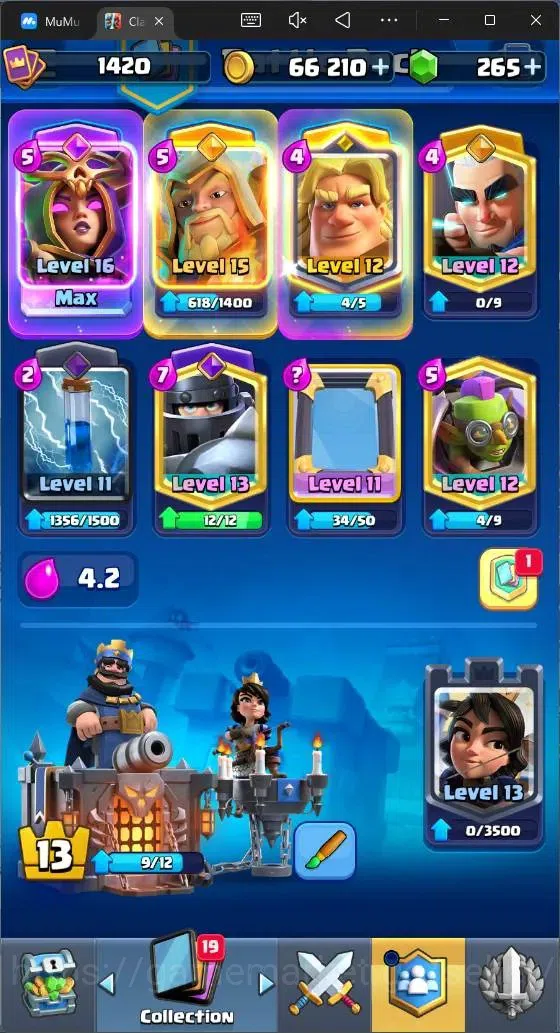 Clash Royale Accounts Mobile |CL 1420|KTL 13|Trophy 9533|121 Card|1 Max| image 6