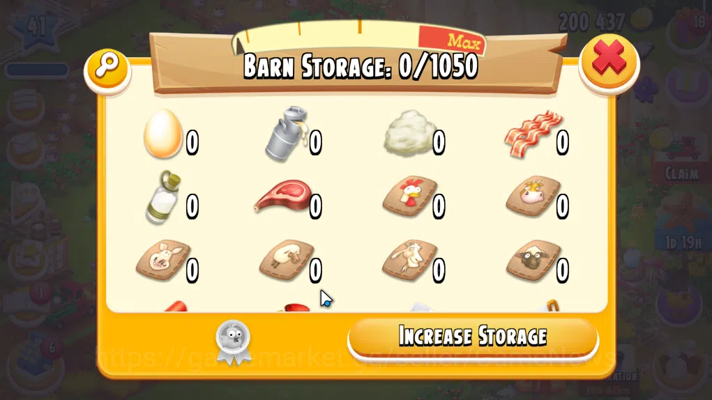 Hay Day Accounts Level 41 | Barn Storage 1050 + Silo Storage 625 | 200k Coins, 29 Diamonds |CN ON|Log Supercell ID|Take 7