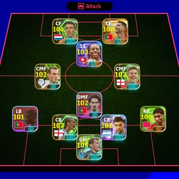 eFootball Accounts Legends & Iconic Players eFootball | 108 Ronaldo + 106 CF + 103 SS + 105 GK | $209 Team Strength