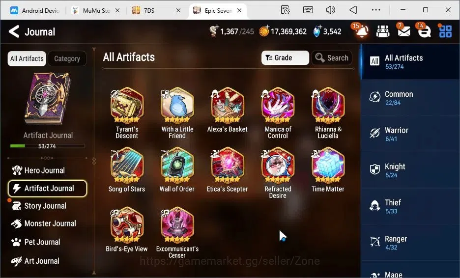 Epic Seven Accounts High-End Global|5ML (Conq. Lilias, L. Cermia, M.A. Ken, Rhianna+Luciella, Abyss Fumyr)|PoH+Bless ON|150 12